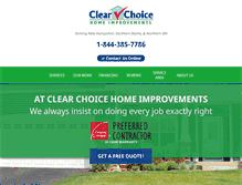 Tablet Screenshot of clearchoicehomeimprovement.com